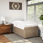 Casa si Gradina - Mobilier - Paturi si accesorii - Paturi - Pat box spring cu saltea, cappuccino, 80x200 cm piele ecologica - Infinity.ro