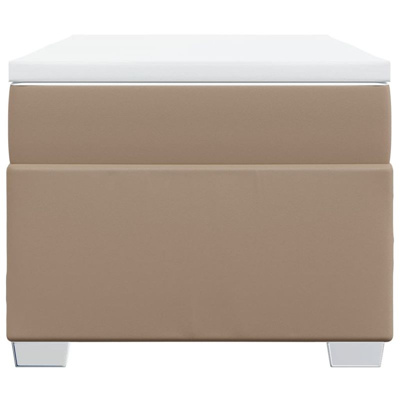 Casa si Gradina - Mobilier - Paturi si accesorii - Paturi - Pat box spring cu saltea, cappuccino, 80x200 cm piele ecologica - Infinity.ro