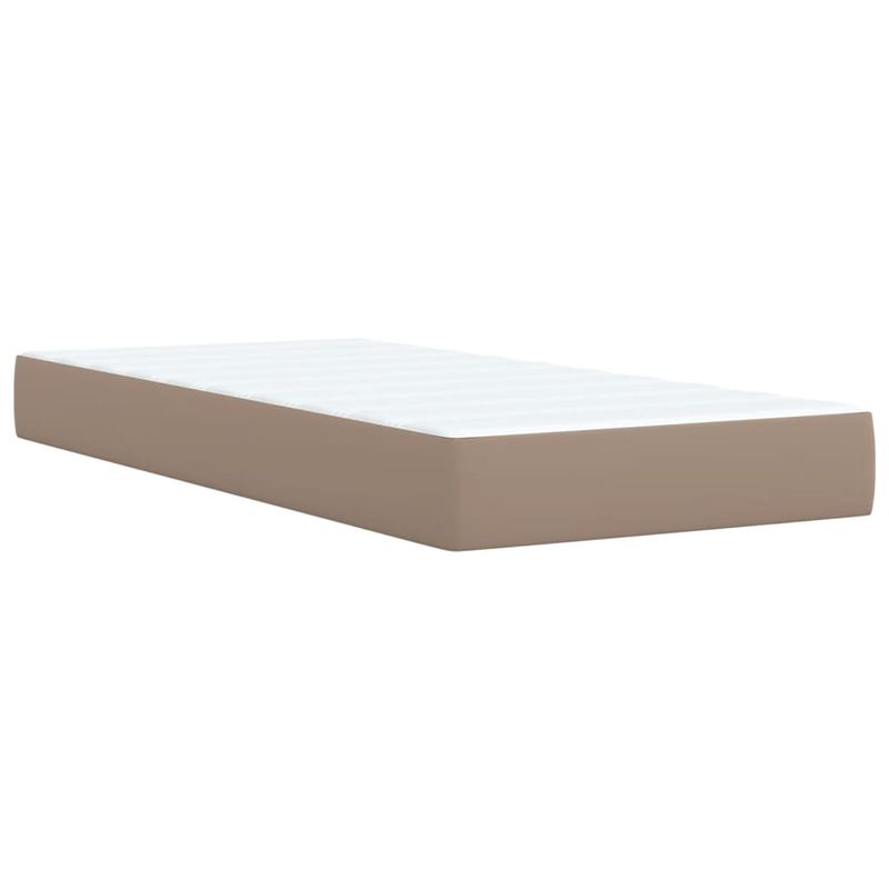 Casa si Gradina - Mobilier - Paturi si accesorii - Paturi - Pat box spring cu saltea, cappuccino, 80x200 cm piele ecologica - Infinity.ro