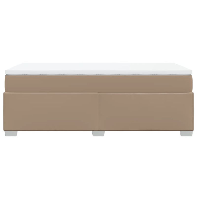 Casa si Gradina - Mobilier - Paturi si accesorii - Paturi - Pat box spring cu saltea, cappuccino, 80x200 cm piele ecologica - Infinity.ro