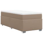 Casa si Gradina - Mobilier - Paturi si accesorii - Paturi - Pat box spring cu saltea, cappuccino, 80x200 cm piele ecologica - Infinity.ro