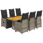 Casa si Gradina - Gradina si terasa - Mobilier exterior - Seturi mobila gradina - Set bistro de gradina cu perne, 7 piese, gri, poliratan - Infinity.ro