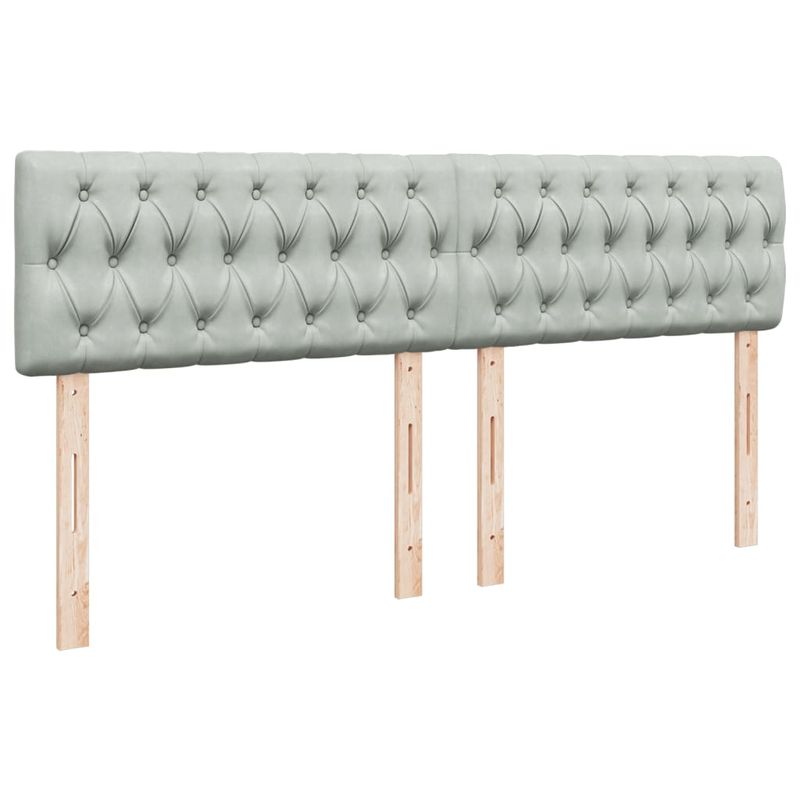 Casa si Gradina - Mobilier - Paturi si accesorii - Paturi - Pat box spring cu saltea, gri deschis, 200x200 cm, catifea - Infinity.ro