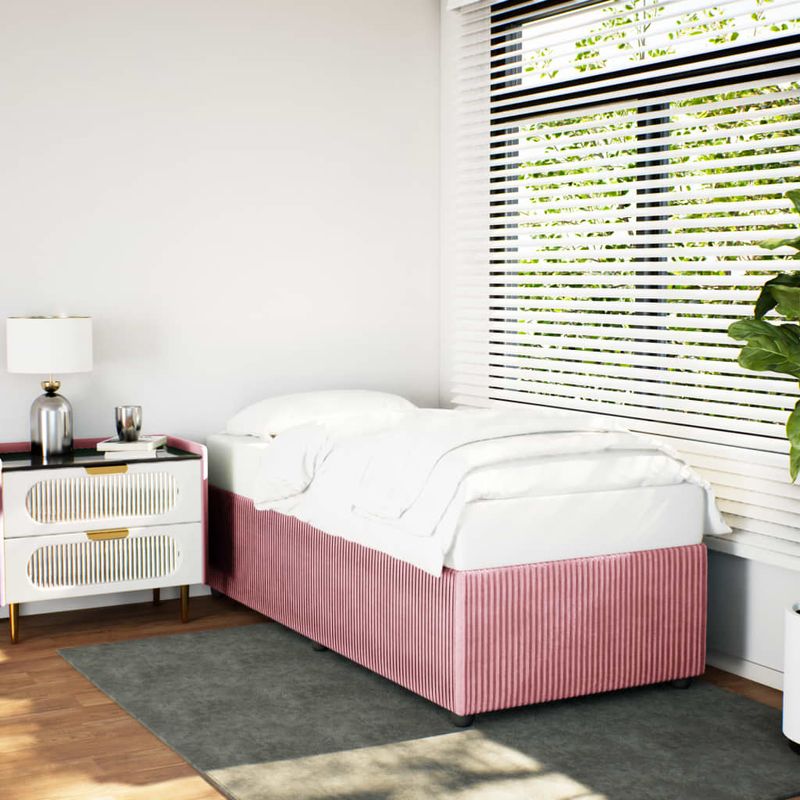 Casa si Gradina - Mobilier - Paturi si accesorii - Paturi - Cadru de pat, roz, 90x200 cm, catifea - Infinity.ro