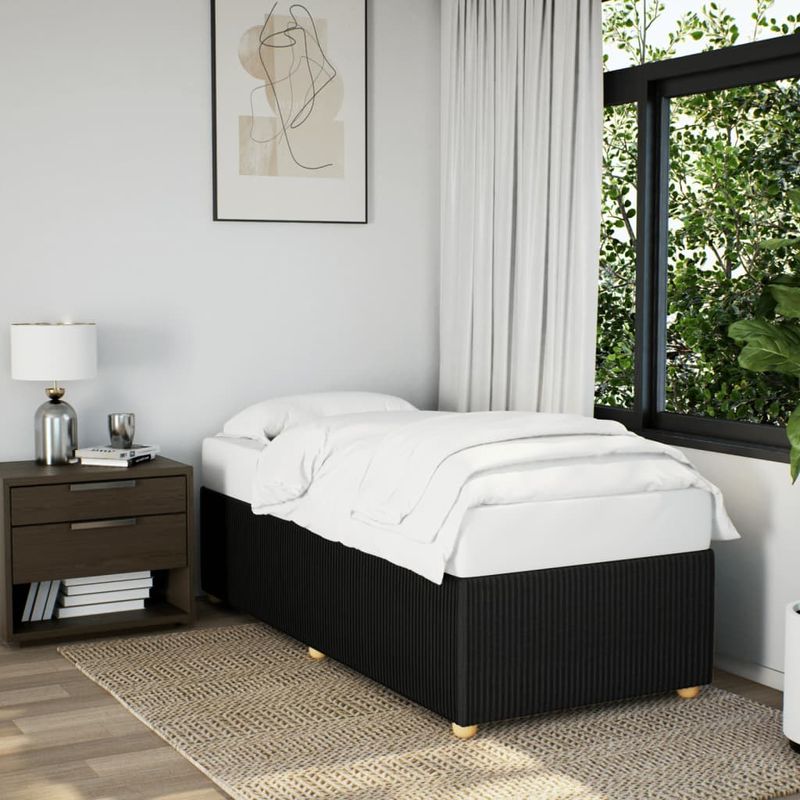 Casa si Gradina - Mobilier - Paturi si accesorii - Paturi - Cadru de pat de o persoana, negru, textil - Infinity.ro