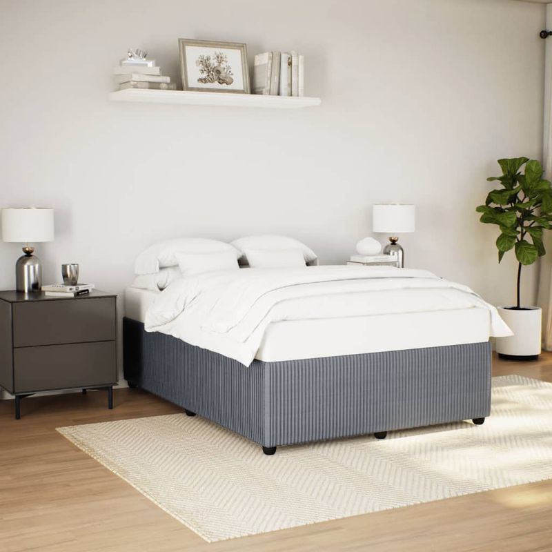 Casa si Gradina - Mobilier - Paturi si accesorii - Paturi - Cadru de pat, gri inchis, 160 x 200 cm, catifea - Infinity.ro