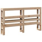 Casa si Gradina - Mobilier - Paturi si accesorii - Accesorii paturi - Tablie de pat cu rafturi, 150 cm, lemn masiv de pin, natural, mărime 156x19x82 cm - Infinity.ro