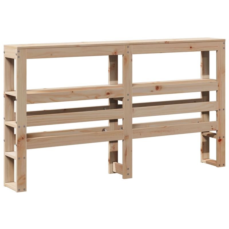 Casa si Gradina - Mobilier - Paturi si accesorii - Accesorii paturi - Tablie de pat cu rafturi, 150 cm, lemn masiv de pin, natural, mărime 156x19x82 cm - Infinity.ro