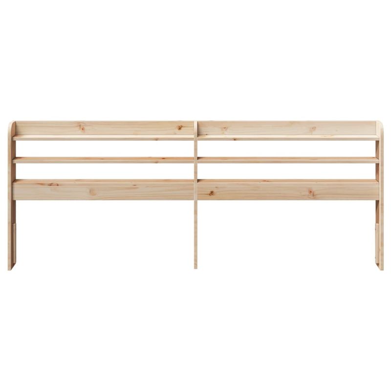 Casa si Gradina - Mobilier - Paturi si accesorii - Accesorii paturi - Tablie de pat cu rafturi, 200 cm, lemn masiv de pin, natural, mărime 210x16x82 cm - Infinity.ro