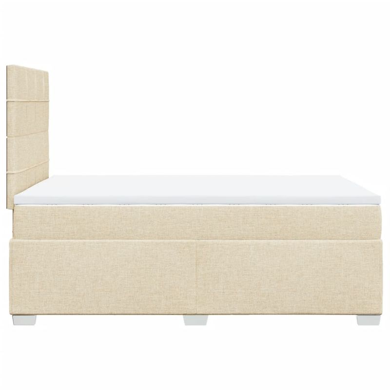 Casa si Gradina - Mobilier - Paturi si accesorii - Paturi - Pat continental cu saltea, crem, 120x190 cm, textil - Infinity.ro