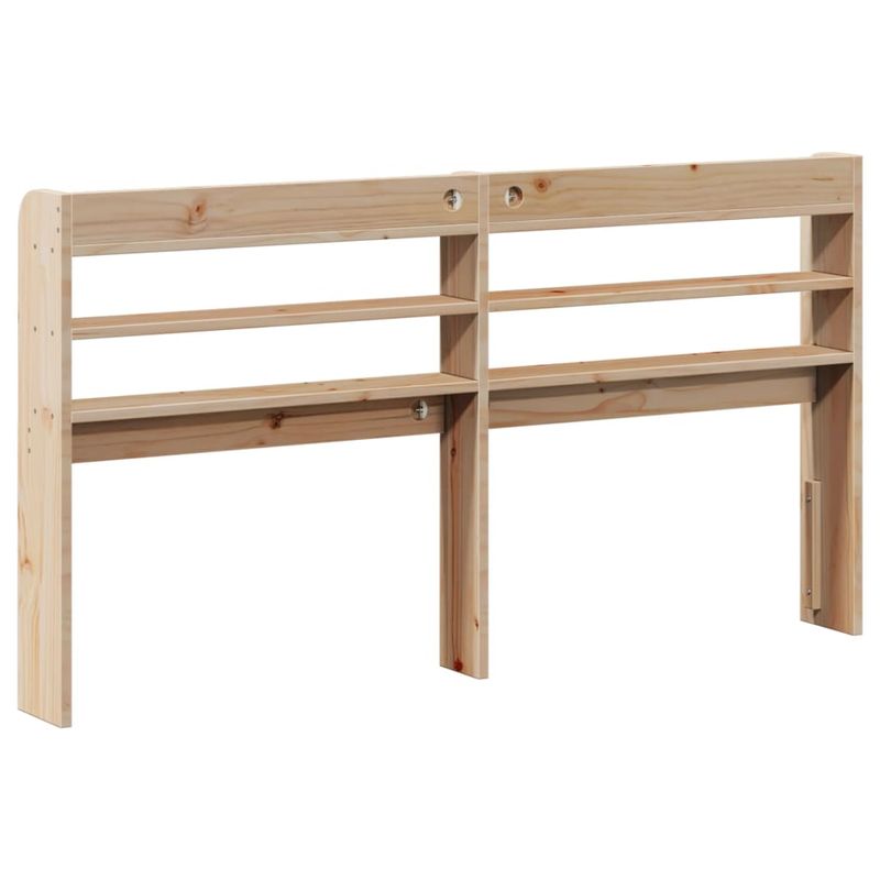 Casa si Gradina - Mobilier - Paturi si accesorii - Accesorii paturi - Tablie de pat cu rafturi, 140 cm, lemn masiv de pin, natural, mărime 150x16x82 cm - Infinity.ro