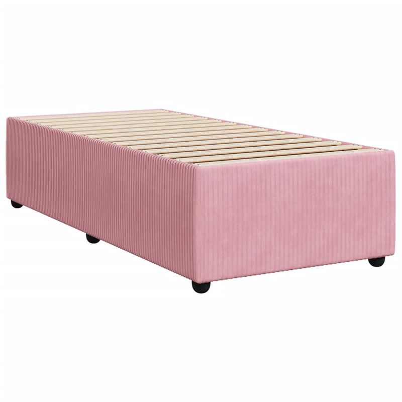 Casa si Gradina - Mobilier - Paturi si accesorii - Paturi - Pat box spring cu saltea, roz, 80x200 cm, catifea - Infinity.ro