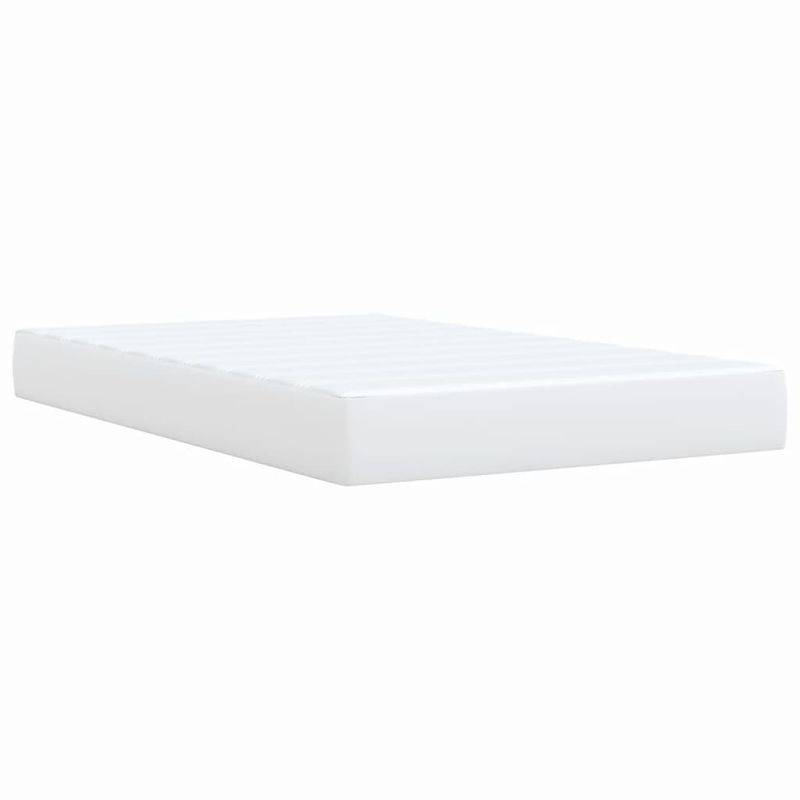 Casa si Gradina - Mobilier - Paturi si accesorii - Paturi - Pat box spring cu saltea, alb, 120x200 cm, piele ecologica - Infinity.ro