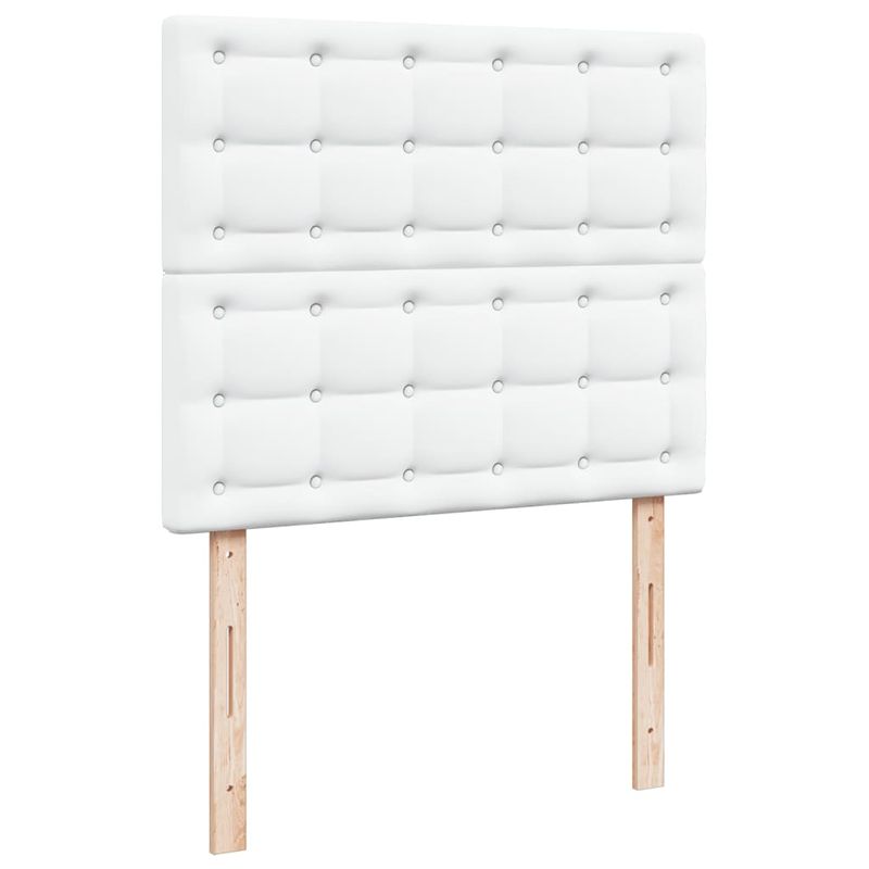 Casa si Gradina - Mobilier - Paturi si accesorii - Paturi - Pat box spring cu saltea, alb, 120x200 cm, piele ecologica - Infinity.ro