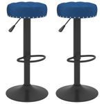 Casa si Gradina - Mobilier - Scaune si fotolii - Scaune - Scaune de bar, 2 buc., albastru, catifea - Infinity.ro