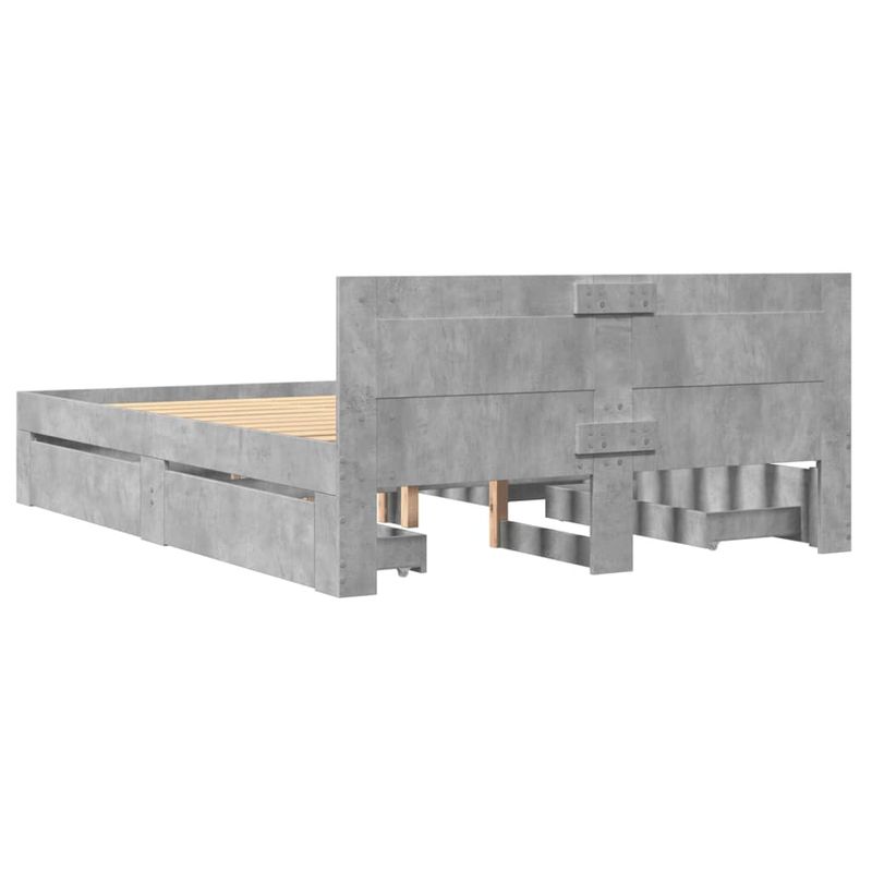 Casa si Gradina - Mobilier - Paturi si accesorii - Paturi - Cadru de pat cu tablie gri beton 120x190 cm lemn prelucrat - Infinity.ro