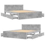 Casa si Gradina - Mobilier - Paturi si accesorii - Paturi - Cadru de pat cu tablie gri beton 120x190 cm lemn prelucrat - Infinity.ro