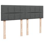 Casa si Gradina - Mobilier - Paturi si accesorii - Paturi - Pat box spring cu saltea, gri inchis, 140x190 cm, textil - Infinity.ro
