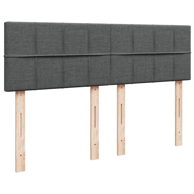 Casa si Gradina - Mobilier - Paturi si accesorii - Paturi - Pat box spring cu saltea, gri inchis, 140x190 cm, textil - Infinity.ro
