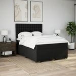 Casa si Gradina - Mobilier - Paturi si accesorii - Paturi - Pat box spring cu saltea, negru, 140x190 cm, textil - Infinity.ro