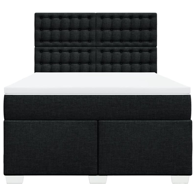 Casa si Gradina - Mobilier - Paturi si accesorii - Paturi - Pat box spring cu saltea, negru, 140x190 cm, textil - Infinity.ro