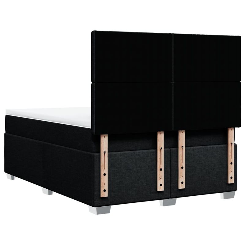 Casa si Gradina - Mobilier - Paturi si accesorii - Paturi - Pat box spring cu saltea, negru, 140x190 cm, textil - Infinity.ro
