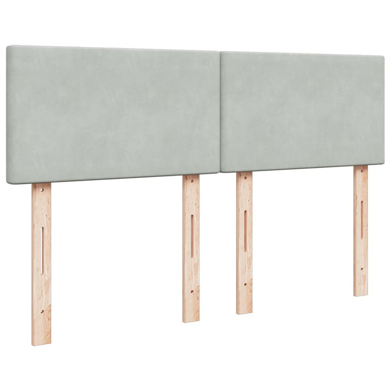 Casa si Gradina - Mobilier - Paturi si accesorii - Paturi - Pat box spring cu saltea, gri deschis, 160x200 cm, catifea - Infinity.ro