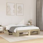 Casa si Gradina - Mobilier - Paturi si accesorii - Paturi - Cadru de pat, stejar sonoma, 160x200 cm, lemn prelucrat - Infinity.ro