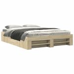 Casa si Gradina - Mobilier - Paturi si accesorii - Paturi - Cadru de pat, stejar sonoma, 160x200 cm, lemn prelucrat - Infinity.ro