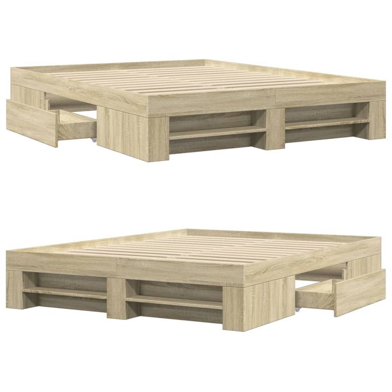 Casa si Gradina - Mobilier - Paturi si accesorii - Paturi - Cadru de pat, stejar sonoma, 160x200 cm, lemn prelucrat - Infinity.ro
