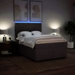 Casa si Gradina - Mobilier - Paturi si accesorii - Paturi - Pat continental cu saltea, maro inchis, 140x200 cm, textil - Infinity.ro