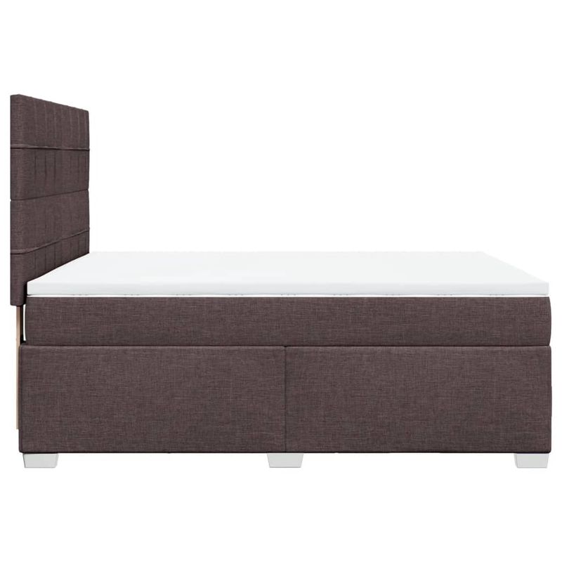 Casa si Gradina - Mobilier - Paturi si accesorii - Paturi - Pat continental cu saltea, maro inchis, 140x200 cm, textil - Infinity.ro