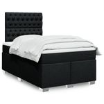 Casa si Gradina - Mobilier - Paturi si accesorii - Paturi - Pat box spring cu saltea, negru, 120x200 cm, textil - Infinity.ro