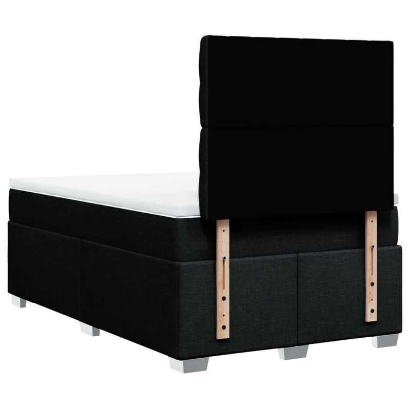 Casa si Gradina - Mobilier - Paturi si accesorii - Paturi - Pat box spring cu saltea, negru, 120x200 cm, textil - Infinity.ro