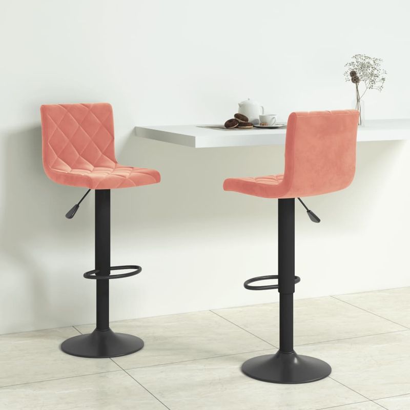 Casa si Gradina - Mobilier - Scaune si fotolii - Scaune - Scaune de bar, 2 buc., roz, catifea - Infinity.ro
