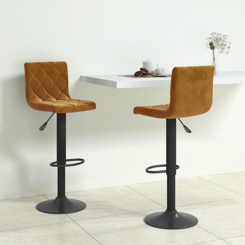Casa si Gradina - Mobilier - Scaune si fotolii - Scaune - Scaune de bar, 2 buc., maro, catifea - Infinity.ro