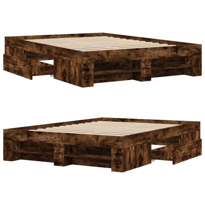 Casa si Gradina - Mobilier - Paturi si accesorii - Paturi - Cadru de pat, stejar afumat, 140x190 cm, lemn prelucrat - Infinity.ro