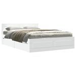 Casa si Gradina - Mobilier - Paturi si accesorii - Paturi - Cadru de pat cu tablie, alb, 140x200 cm, lemn prelucrat - Infinity.ro