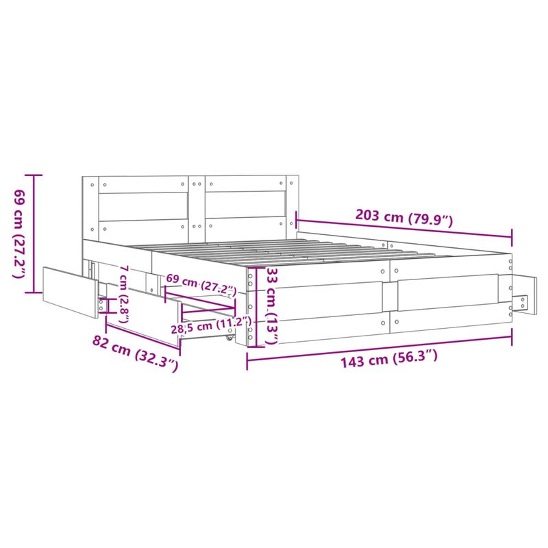 Casa si Gradina - Mobilier - Paturi si accesorii - Paturi - Cadru de pat cu tablie, alb, 140x200 cm, lemn prelucrat - Infinity.ro