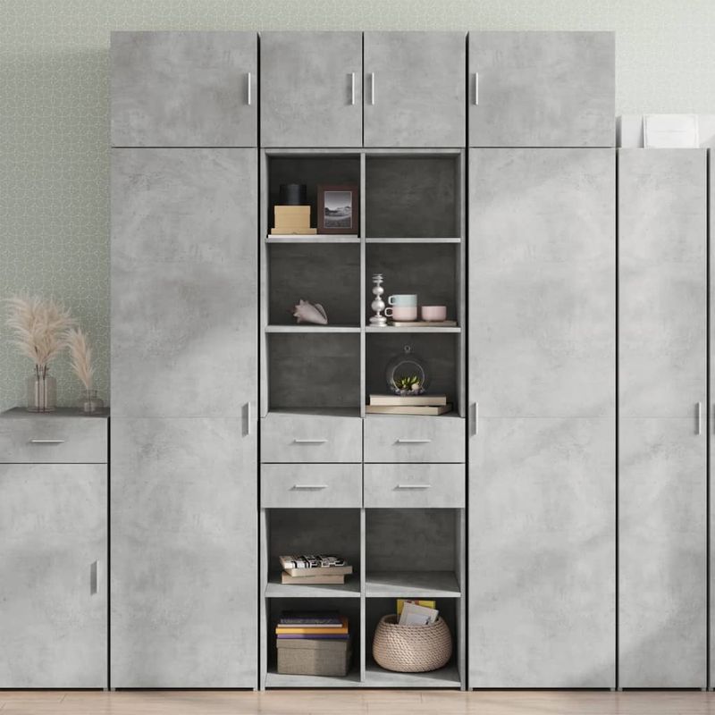 Casa si Gradina - Mobilier - Comode si corpuri - Comode - Dulap de depozitare, gri beton, 70x42,5x225 cm, lemn prelucrat - Infinity.ro