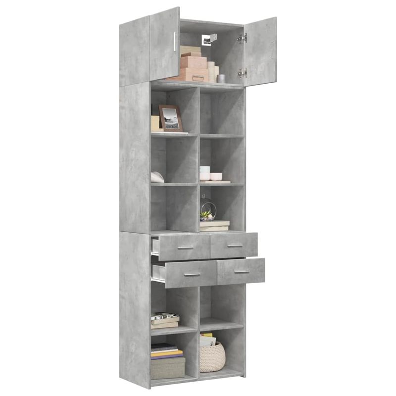 Casa si Gradina - Mobilier - Comode si corpuri - Comode - Dulap de depozitare, gri beton, 70x42,5x225 cm, lemn prelucrat - Infinity.ro
