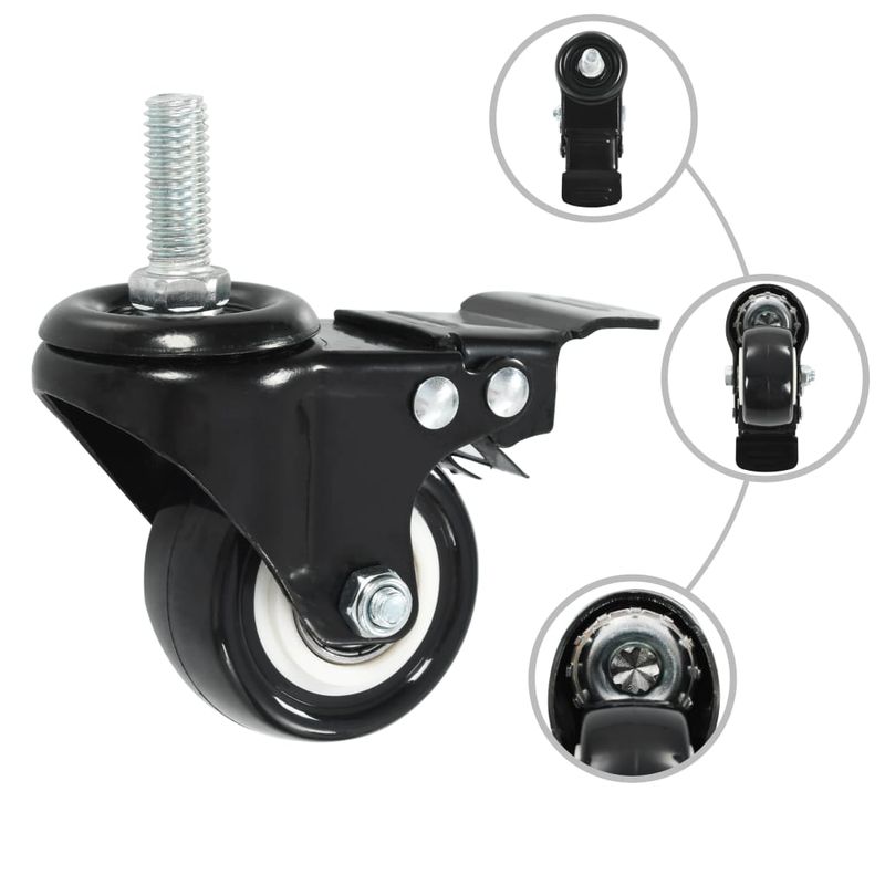 Casa si Gradina - Constructii - Depozitare, transport si protectie - Accesorii echipamente pentru transport si ridicat - Roti pivotante cu frane, 32 buc., 50 mm - Infinity.ro