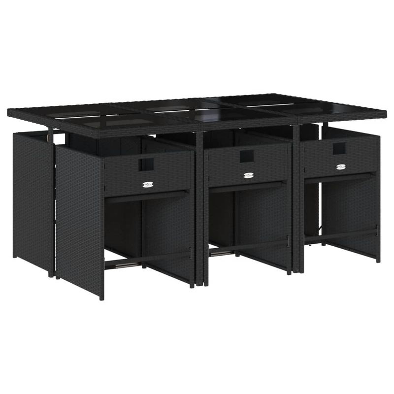 Casa si Gradina - Gradina si terasa - Mobilier exterior - Seturi mobila gradina - Set mobilier de gradina cu perne, 7 piese, negru, poliratan - Infinity.ro