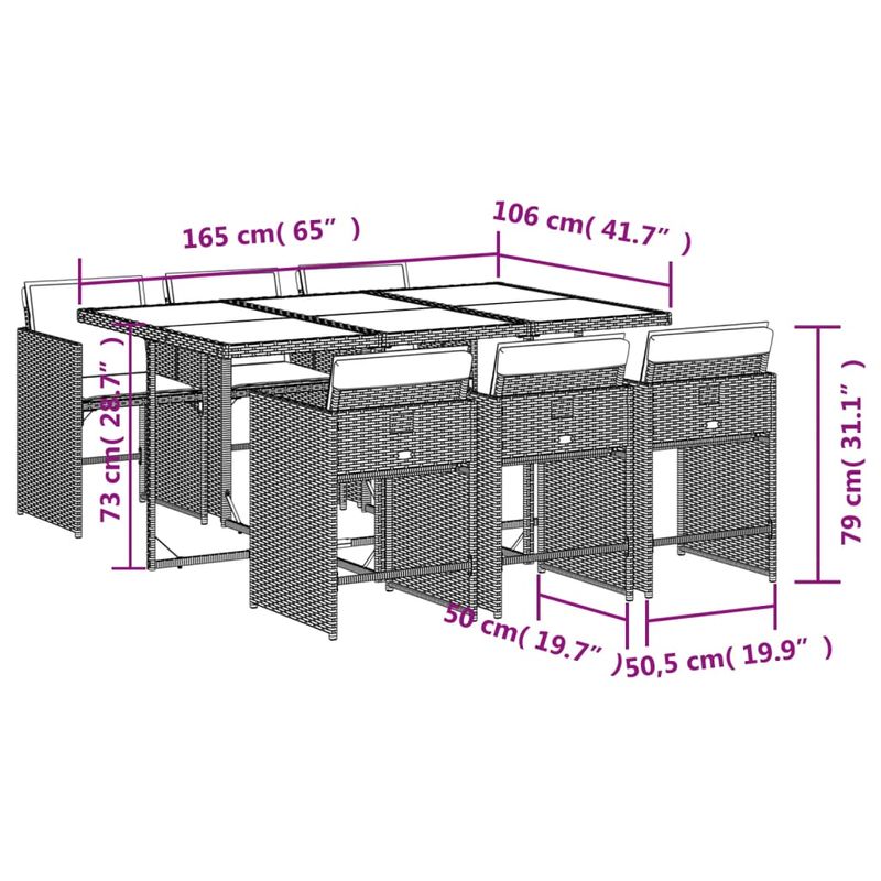 Casa si Gradina - Gradina si terasa - Mobilier exterior - Seturi mobila gradina - Set mobilier de gradina cu perne, 7 piese, negru, poliratan - Infinity.ro
