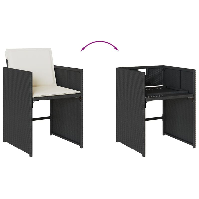 Casa si Gradina - Gradina si terasa - Mobilier exterior - Seturi mobila gradina - Set mobilier de exterior cu perne, 11 piese, negru, poliratan - Infinity.ro