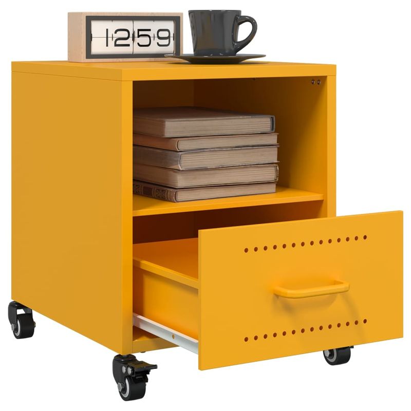 Casa si Gradina - Mobilier - Comode si corpuri - Noptiere - Noptiera, galben mustar, 36x39x43,5 cm, otel - Infinity.ro