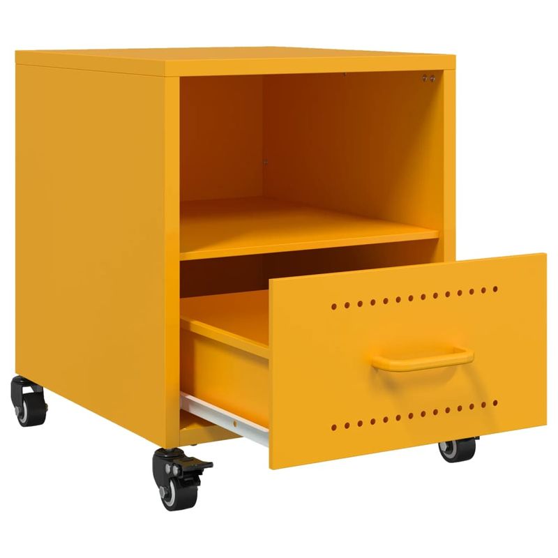 Casa si Gradina - Mobilier - Comode si corpuri - Noptiere - Noptiera, galben mustar, 36x39x43,5 cm, otel - Infinity.ro