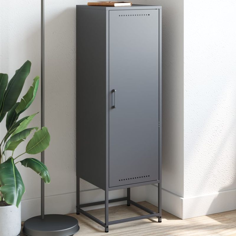 Casa si Gradina - Mobilier - Comode si corpuri - Corpuri bucatarie - Dulap inalt, antracit, 36x39x123 cm, otel - Infinity.ro