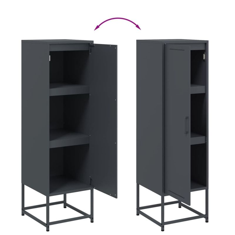 Casa si Gradina - Mobilier - Comode si corpuri - Corpuri bucatarie - Dulap inalt, antracit, 36x39x123 cm, otel - Infinity.ro