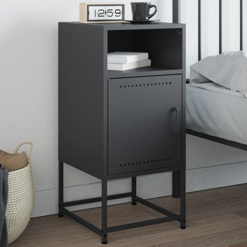 Casa si Gradina - Mobilier - Comode si corpuri - Noptiere - Noptiera, antracit, 36x39x78 cm, otel - Infinity.ro